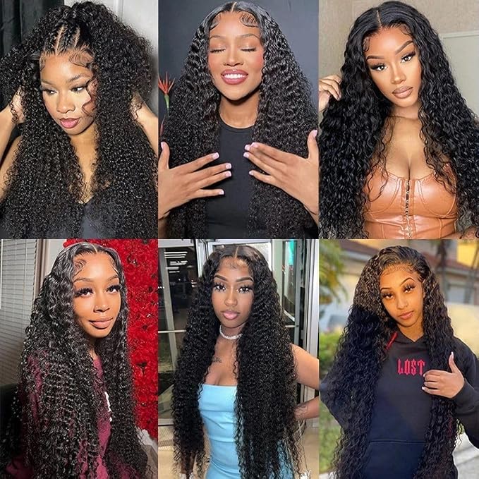 18 Inch Human Hair Water Wave Glueless Wig, Pre-Plucked Pre-Cut HD Lace Front, 180% Density, Ready-to-Wear Natural Look Wig for Black Women