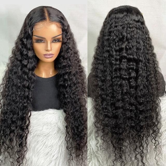 18 Inch Human Hair Water Wave Glueless Wig, Pre-Plucked Pre-Cut HD Lace Front, 180% Density, Ready-to-Wear Natural Look Wig for Black Women